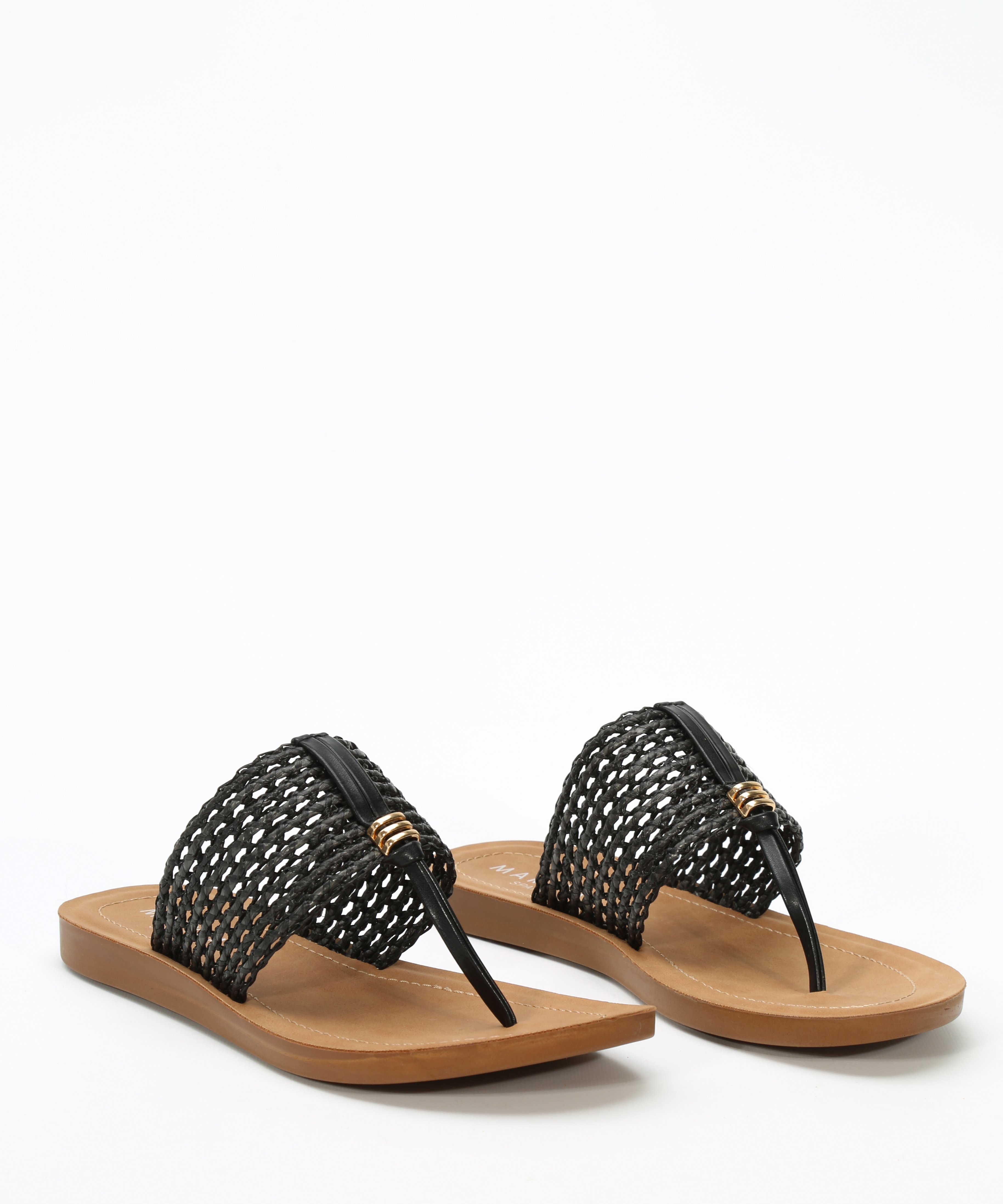 Sandalias planas rejilla rafia